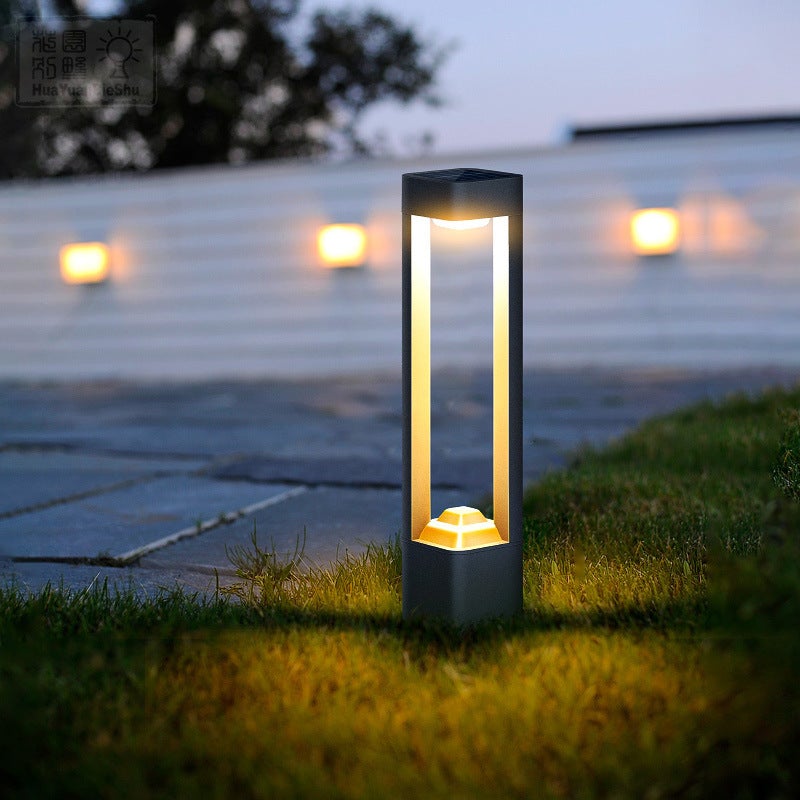 Square Unique Hollow Aluminum Waterproof Modern Smart Solar Lights Outdoor - Lamp Outdoor