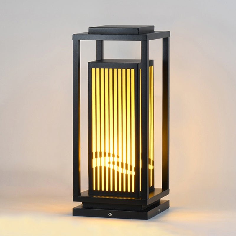 Minimalist Striped Decor LED Black Modern Solar Lights Outdoor Lanterns - Lamp Outdoor