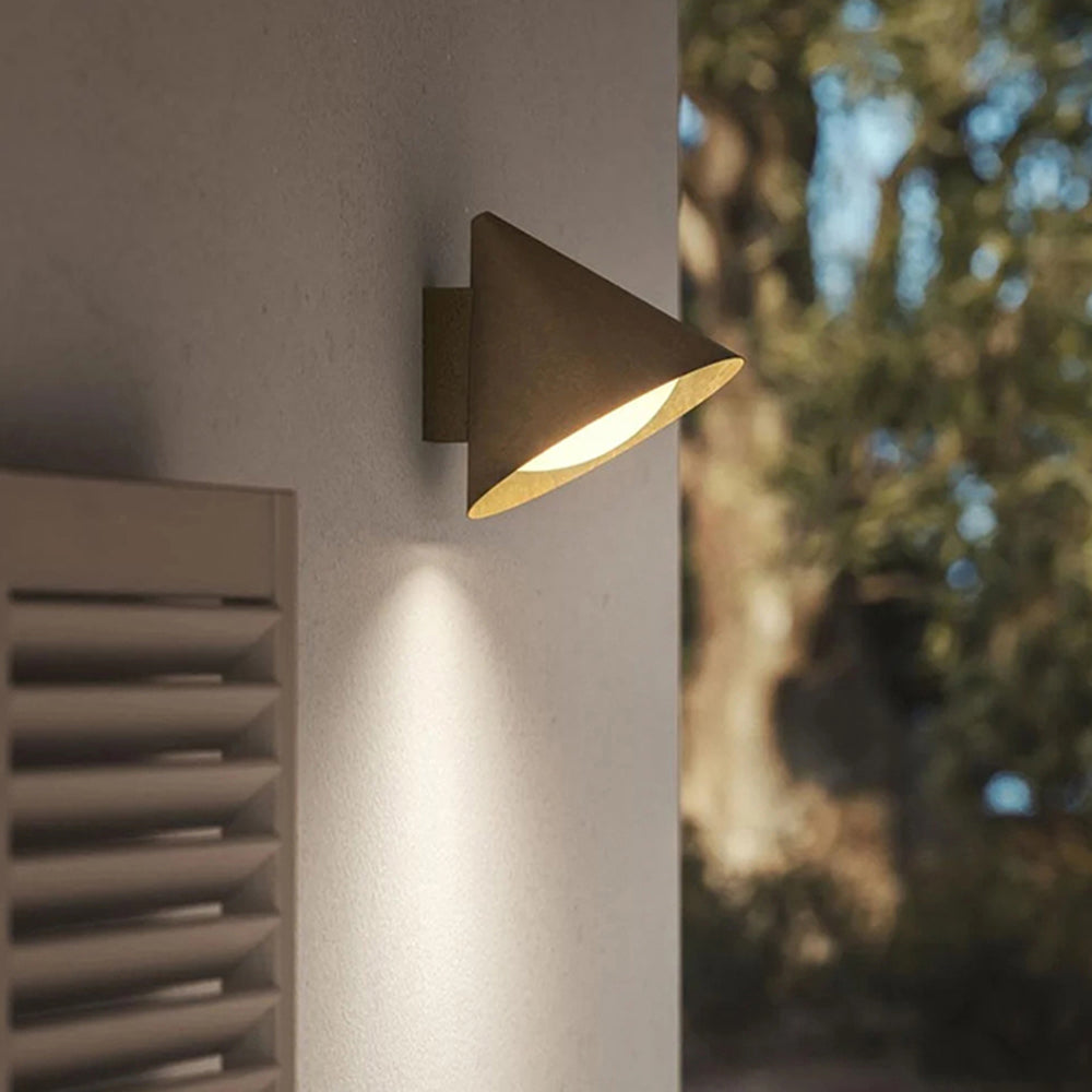 Arisha Modern Minimalist Cone Metal Outdoor Waterproof Wall Lamp,Black/Gold - Lamp Outdoor