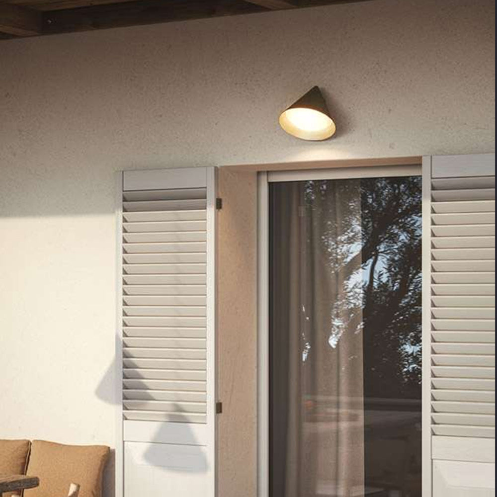 Arisha Modern Minimalist Cone Metal Outdoor Waterproof Wall Lamp,Black/Gold - Lamp Outdoor