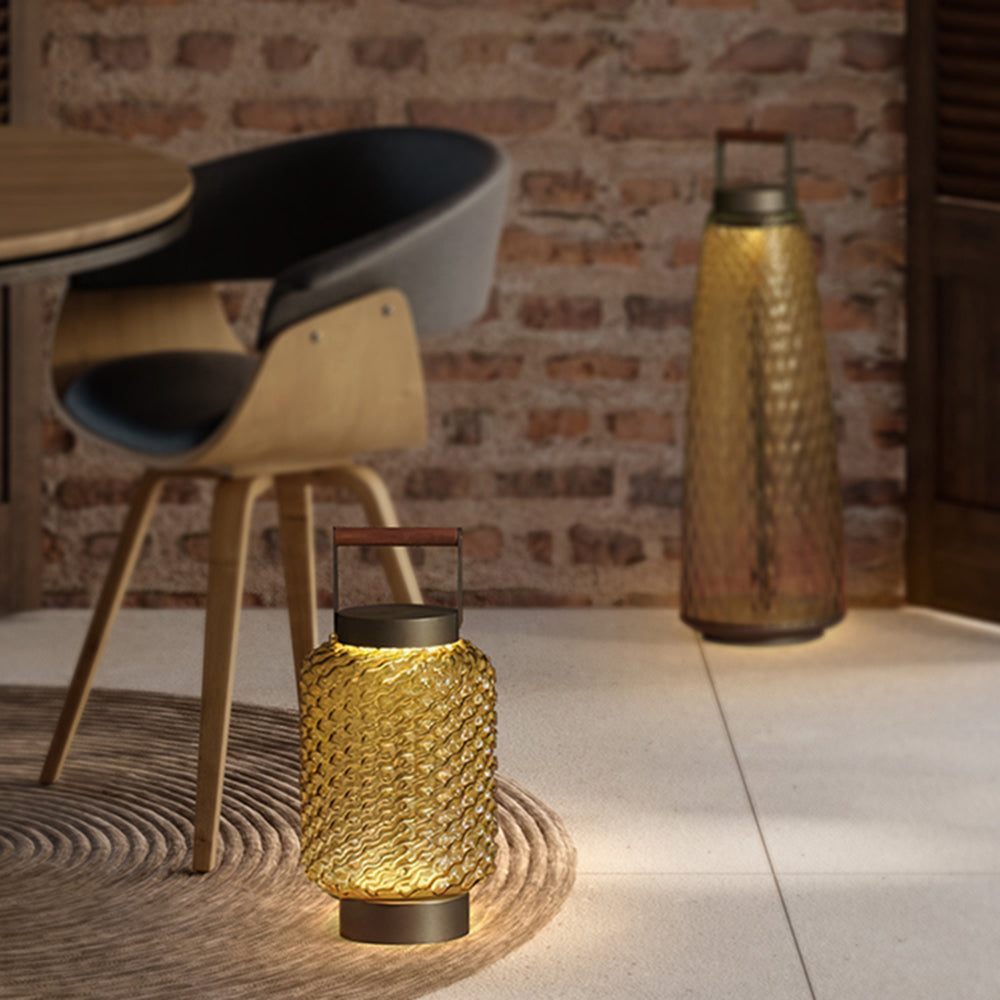 Valentina Vintage Lantern Metal/Glass Outdoor Floor Lamp - Lamp Outdoor