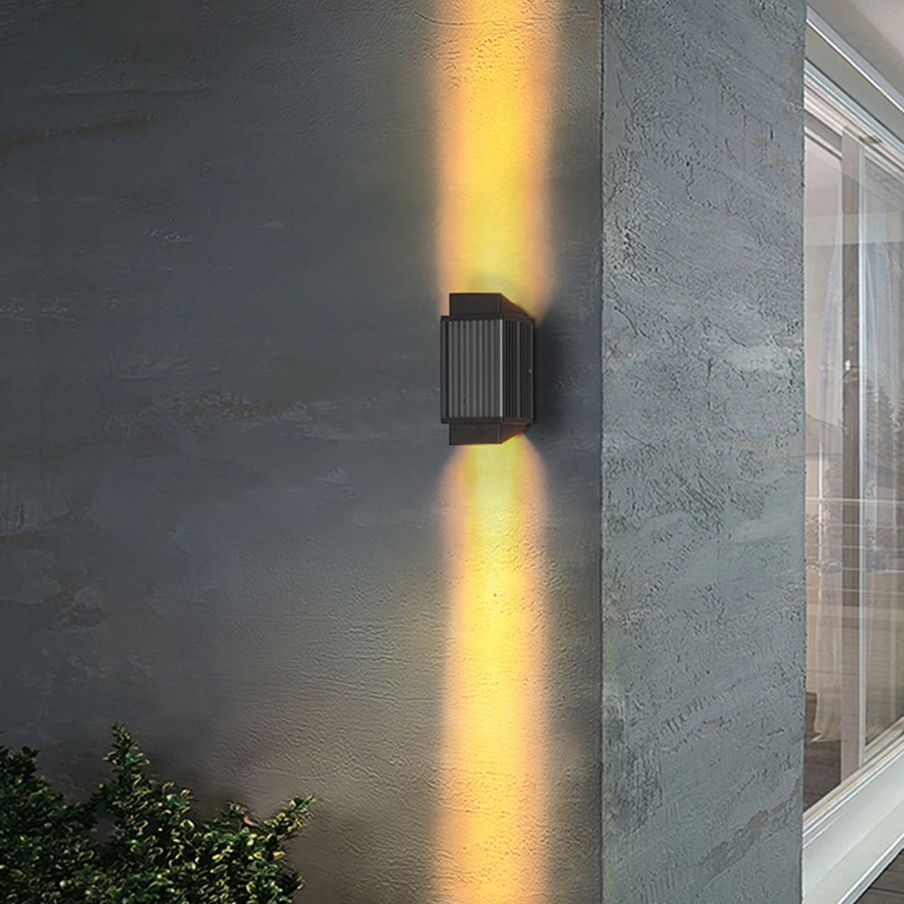 Ray Modern Round Rectangular Metal Acrylic Outdoor Wall Lamp - Lamp Outdoor