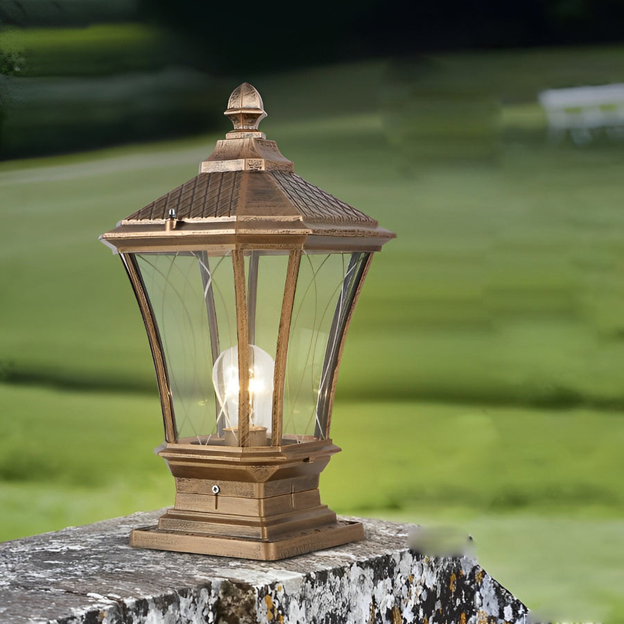 Vintage Waterproof LED Retro Solar Fence Post Lights With Remote Control - Lamp Outdoor
