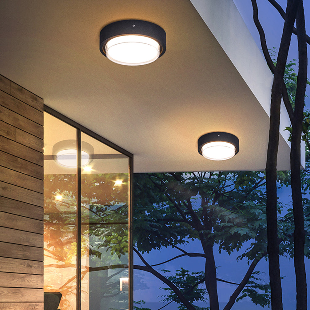 Ray Modern Flush Mount Ceiling Light Metal Acrylic Square Round - Lamp Outdoor