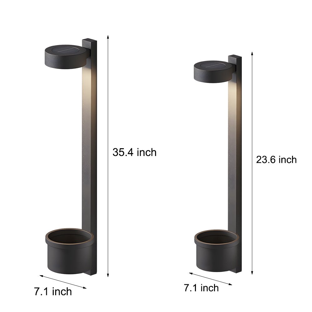 1-Light Solar Wall Mounted Plant Stand Outdoor Wall Light with Planter - Lamp Outdoor
