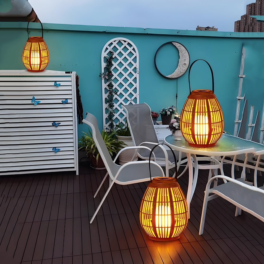 1 Pack Portable Waterproof Candle Light Outdoor Solar Lanterns - Lamp Outdoor