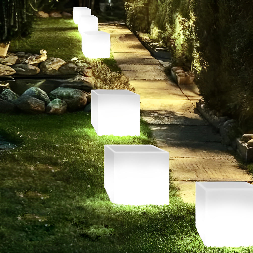 Square Waterproof Multipurpose Intelligent LED Solar Flower Pot Lights - Lamp Outdoor