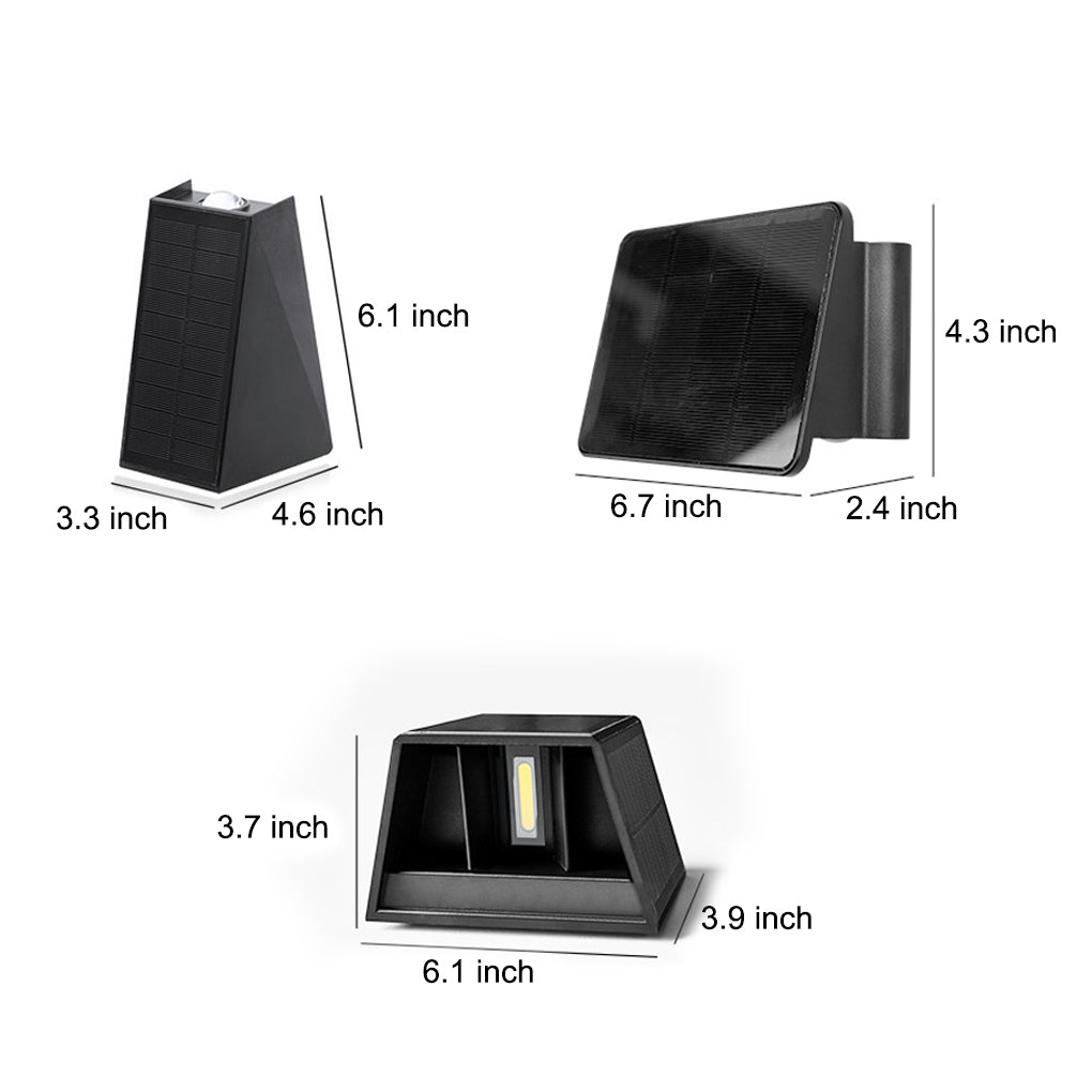 Up and Down Lighting LED Waterproof Black Modern Solar Wall Lights - Lamp Outdoor