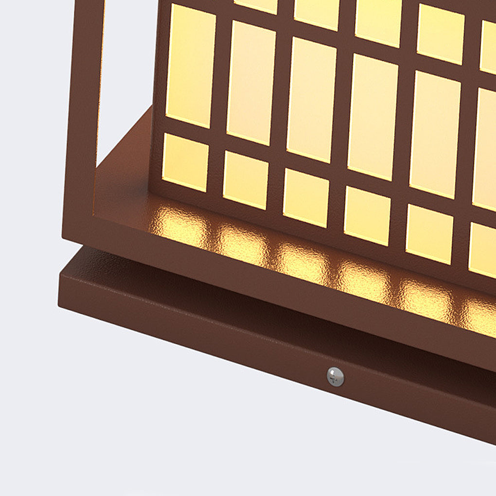 Square LED Waterproof Brown Modern Outdoor Deck Post Lights Pillar Light - Lamp Outdoor