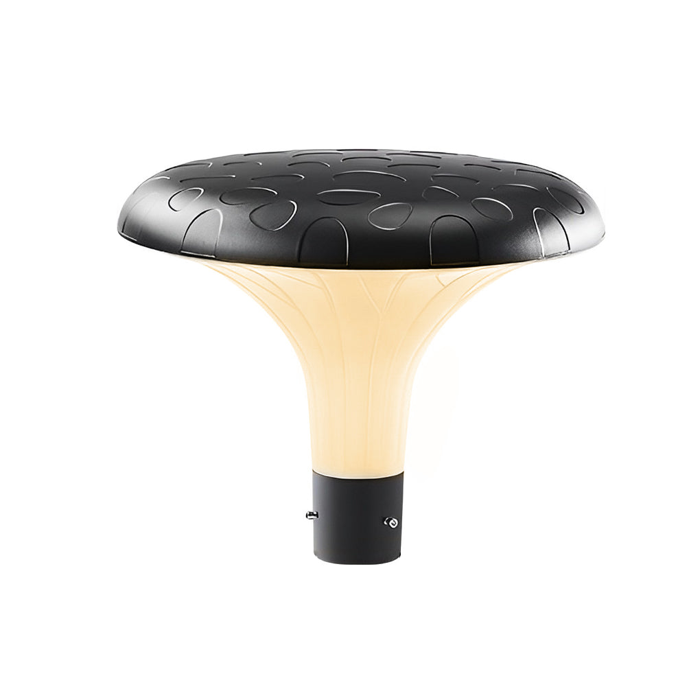 Round Mushroom Waterproof Intelligent Black Modern Solar Lamp Post Light - Lamp Outdoor