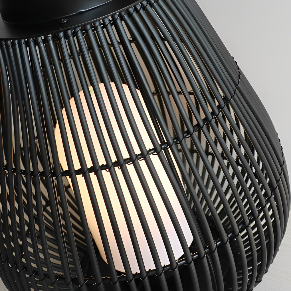 Portable Black Modern Iron Woven E27 Pillar Accent Outdoor Lantern - Lamp Outdoor