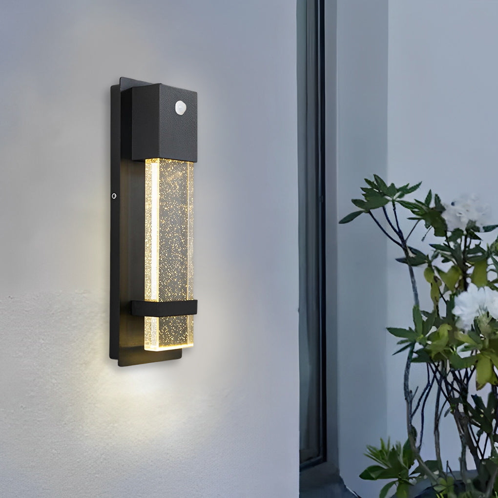 Minimalist Crystal Bubble Glass Waterproof LED Motion Sensor Wall Lamp - Lamp Outdoor