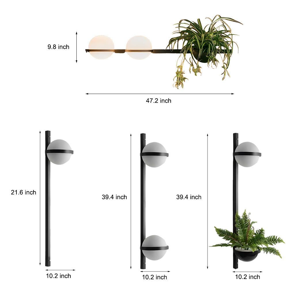 Creative Flowerpot Ball Waterproof LED Black Modern Outdoor Wall Light - Lamp Outdoor