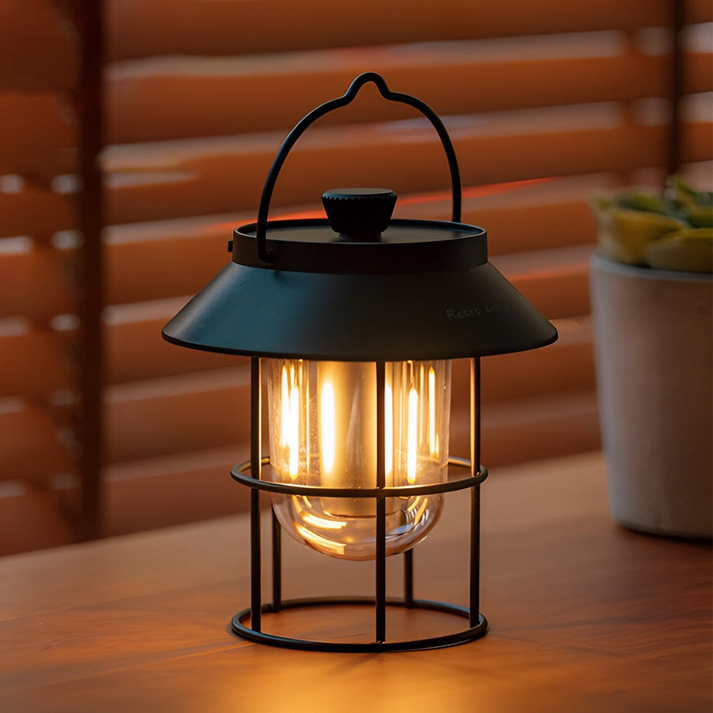 USB Rechargeable Dimmable LED Hanging Stand Portable Outdoor Lanterns - Lamp Outdoor