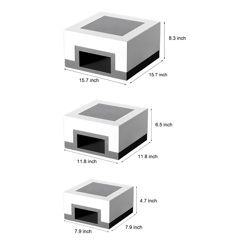 Minimalist Square Waterproof LED Black Modern Solar Post Caps Lights - Lamp Outdoor