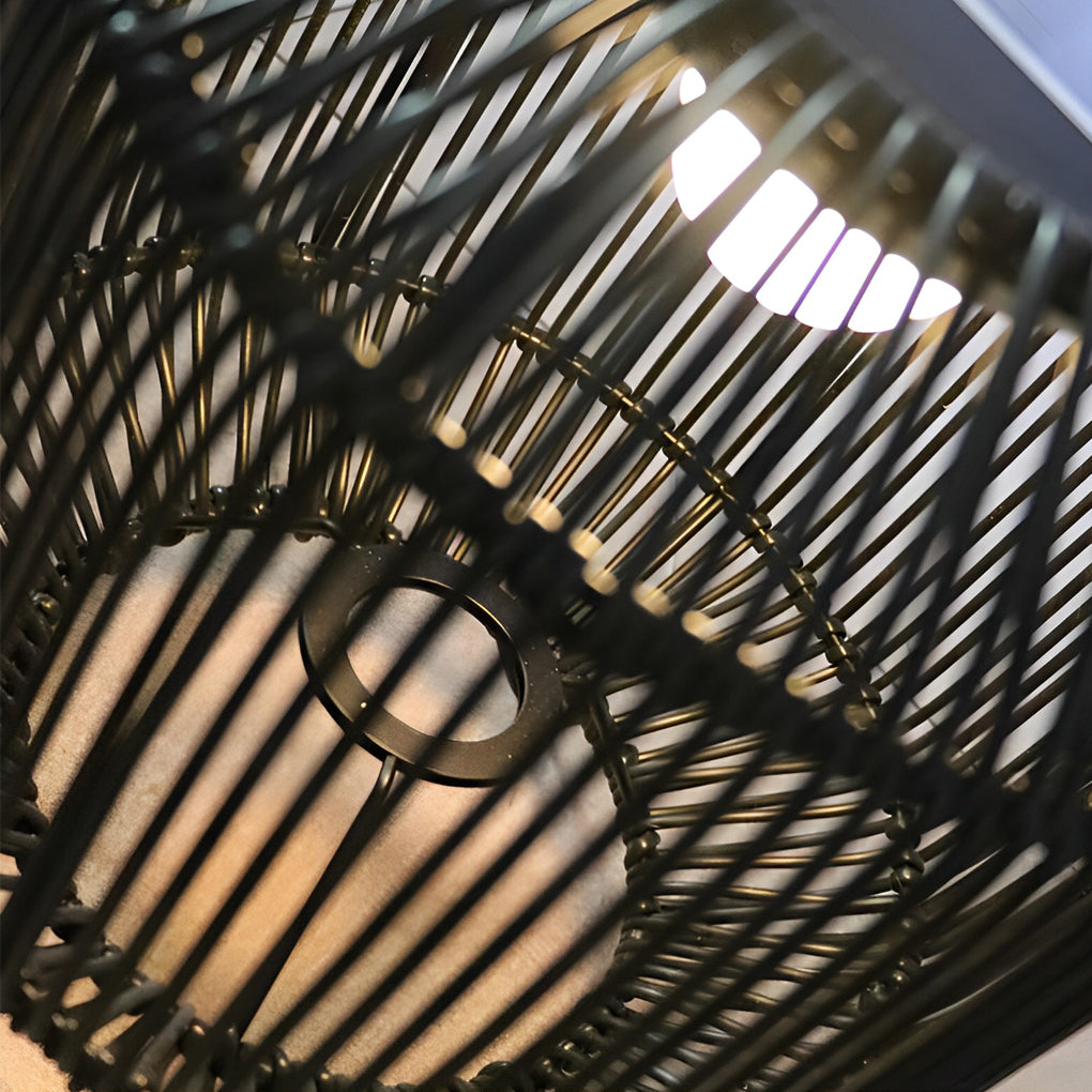 Waterproof Portable LED Rattan Retro Solar Powered Outdoor Lanterns - Lamp Outdoor