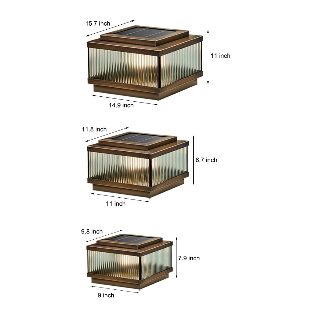 Square Waterproof Intelligent Timing modern Solar Fence Post Lights - Lamp Outdoor