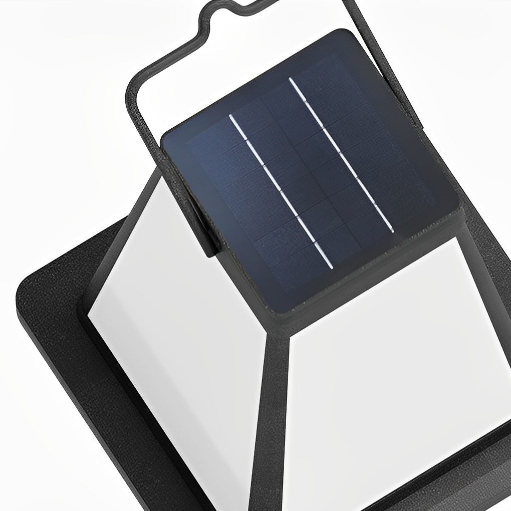 Square Waterproof LED Black Modern Portable Solar Outdoor Lanterns - Lamp Outdoor