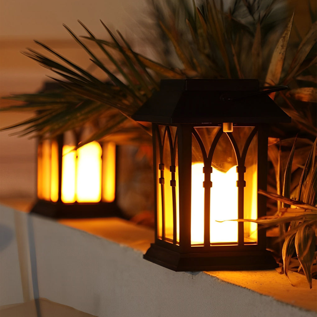 Portable Lantern Waterproof LED Intelligent Black Solar Outdoor Lights - Lamp Outdoor