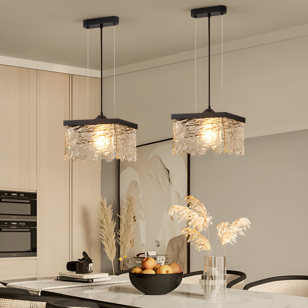 1/2-Light Glass 3 Step Dimming Chandelier Dining Room Light Fixtures - Lamp Outdoor