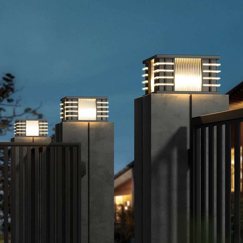 Ray Modern Square Metal Acrylic Glass Outdoor Solar Floor Lamps - Lamp Outdoor