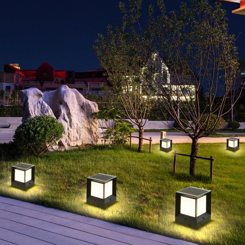 Ray Modern Simple Rectangle Metal Outdoor Floor Lamp - Lamp Outdoor