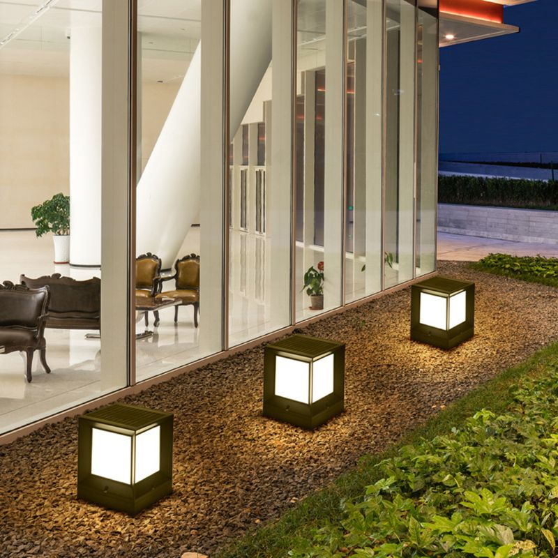 Ray Modern Simple Rectangle Metal Outdoor Floor Lamp - Lamp Outdoor