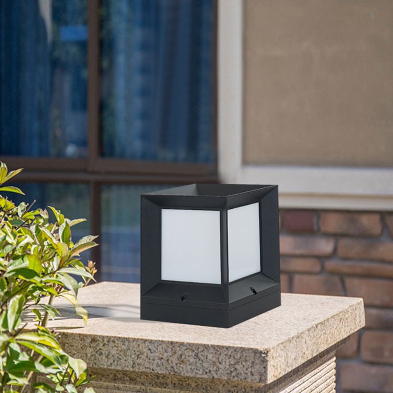 Ray Modern Simple Rectangle Metal Outdoor Floor Lamp - Lamp Outdoor