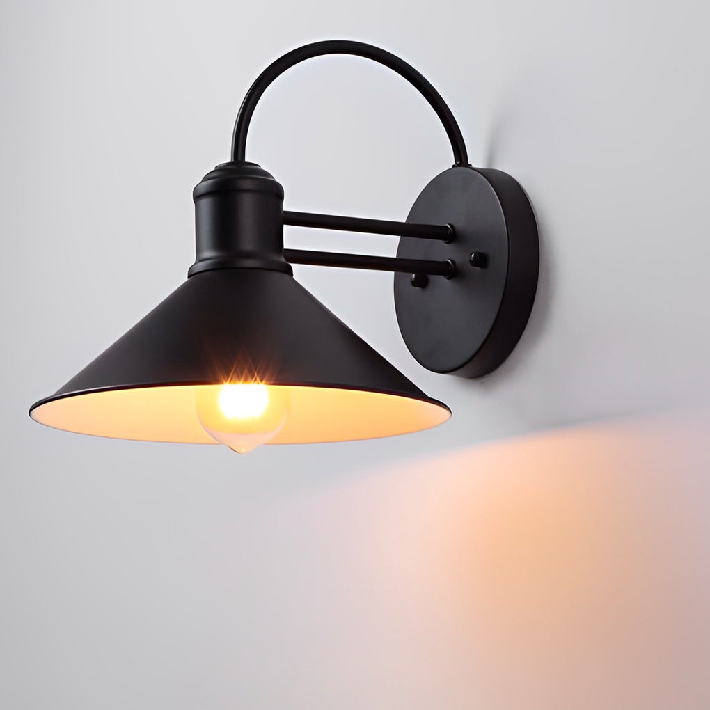 Retro Conical Iron Waterproof Industrial Style Outdoor Wall Lamp Exterior Lights - Lamp Outdoor