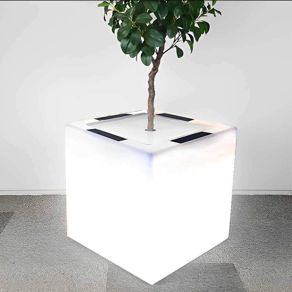 Square Waterproof Multipurpose Intelligent LED Solar Flower Pot Lights - Lamp Outdoor