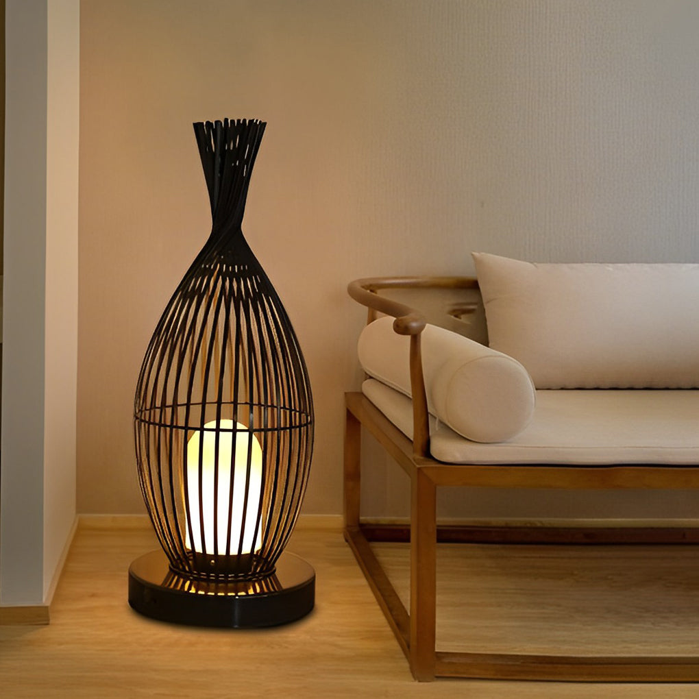 Industrial Courtyard Waterproof Caged LED Floor Lamp - Lamp Outdoor