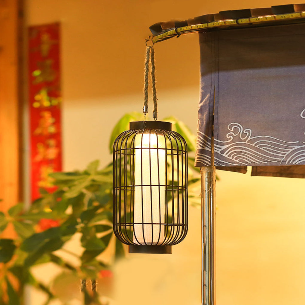 Classic Iron Lantern Waterproof Intelligent Portable Solar Lawn Lamp - Lamp Outdoor