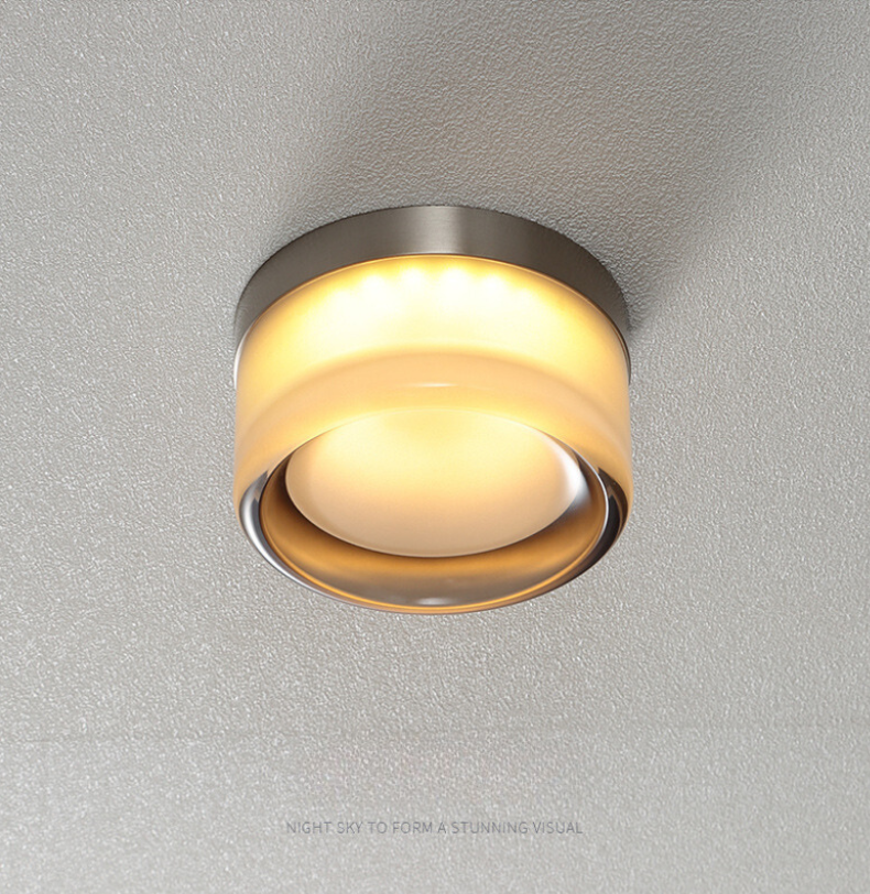 Valentina Modern Mini Drum Metal/Acrylic Outdoor Wall Lamp, Transparent - Lamp Outdoor