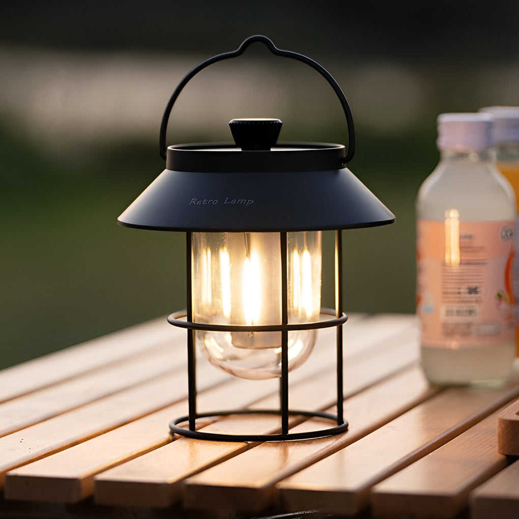 USB Rechargeable Dimmable LED Hanging Stand Portable Outdoor Lanterns - Lamp Outdoor