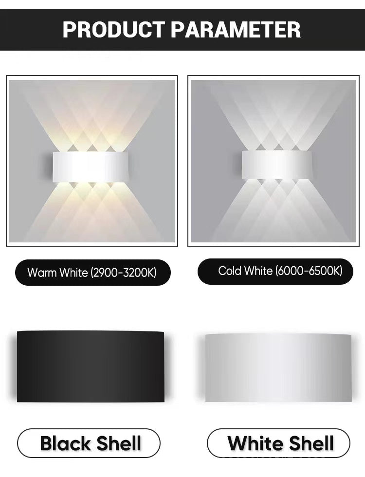 Ray Modern Rectangular Metal Outdoor Wall Lamp Water-Wave - Lamp Outdoor