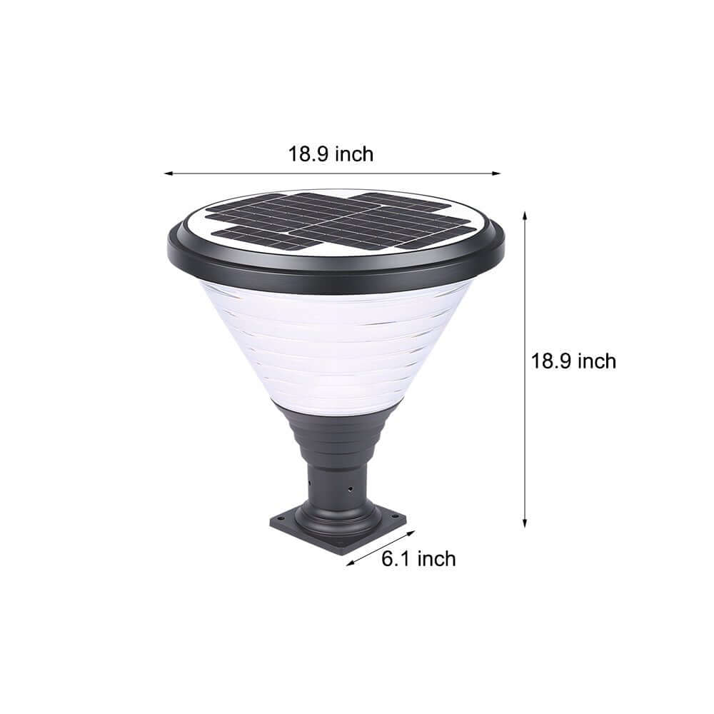 18.9-Inch H 1-Light Black Round Pier Mount Post Light - Lamp Outdoor