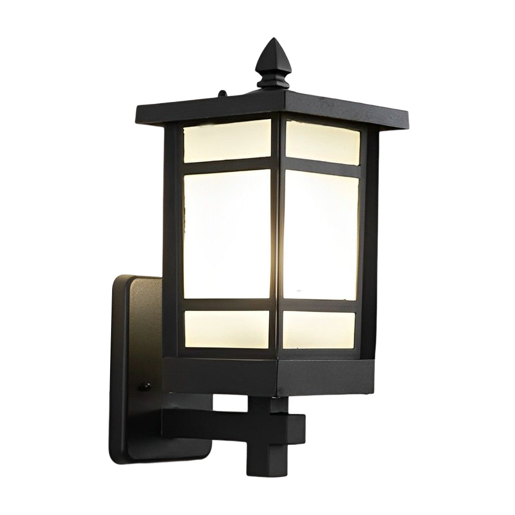 Vintage Waterproof LED Glass Matte Black Retro Wall Lamp Exterior Lights - Lamp Outdoor