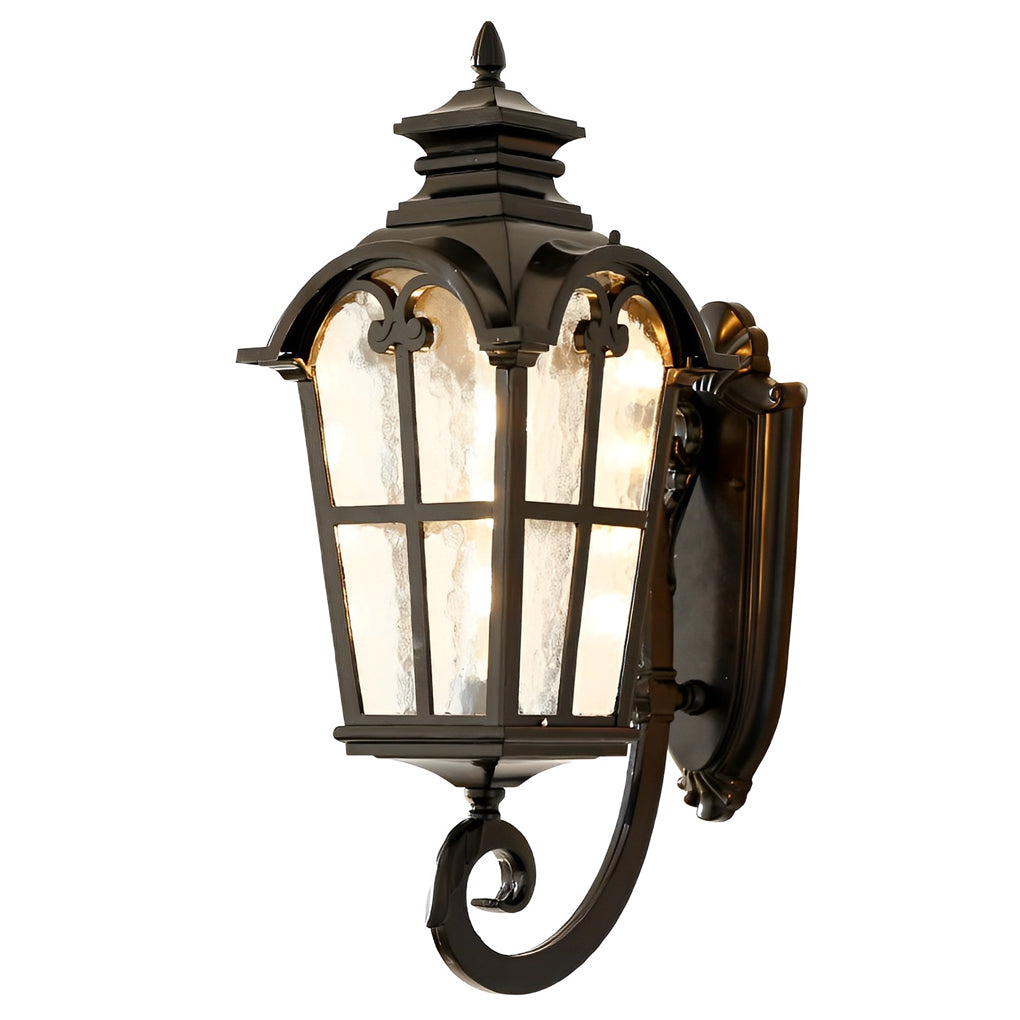 Vintage Glass Waterproof Black European-style Outdoor Wall Lamp Exterior Lights - Lamp Outdoor