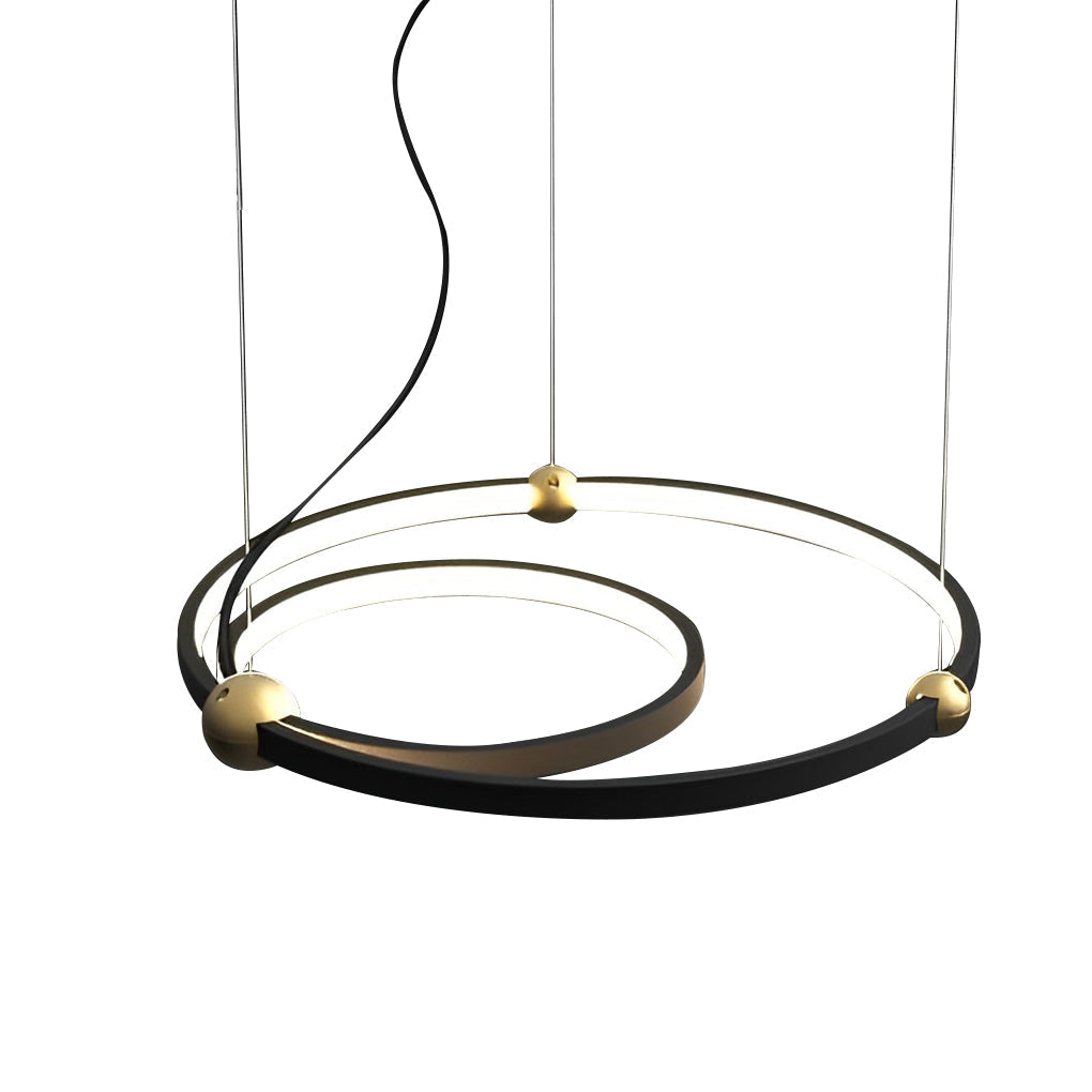 Circular Combination Creative Art Metal Black Post-Modern Chandelier - Lamp Outdoor