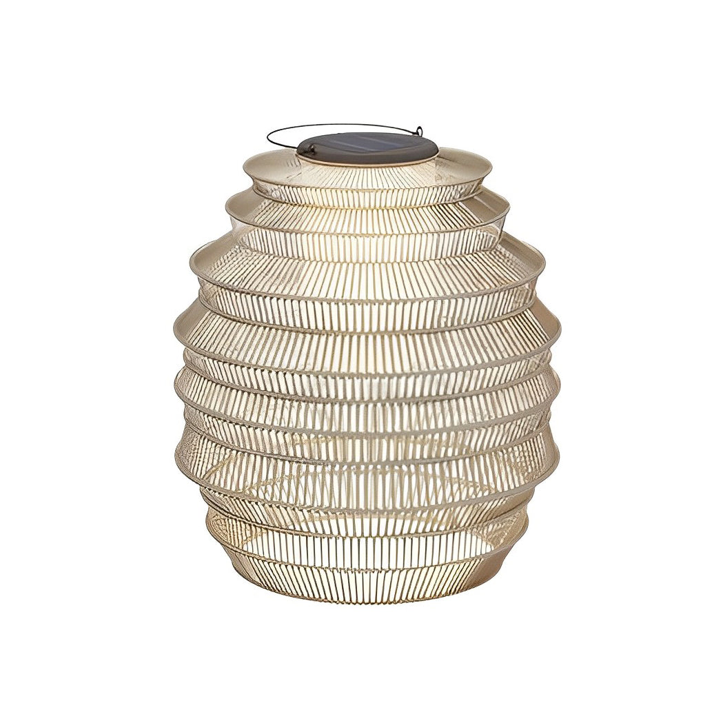 Waterproof Handwoven Rattan LED Japanese Style Solar Outdoor Lanterns - Lamp Outdoor