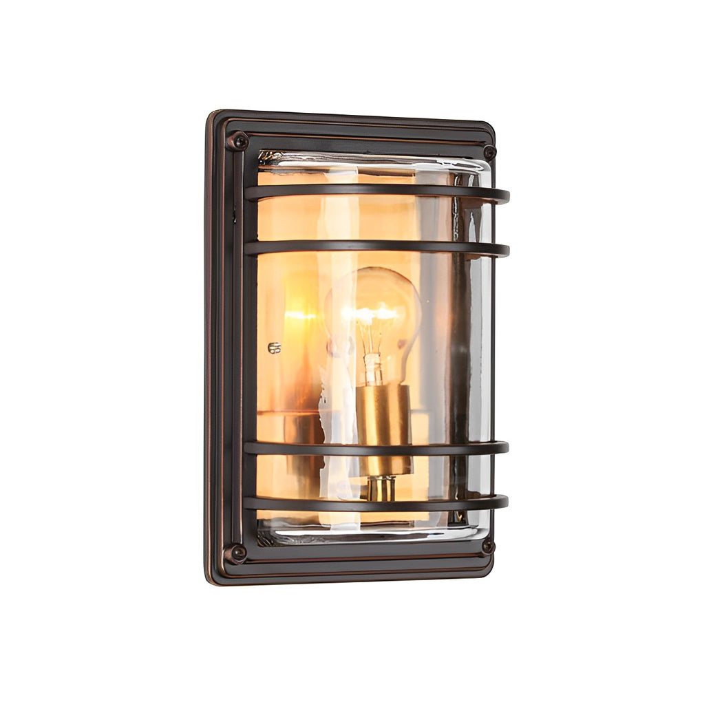 Vintage Aluminum Brown Glass Waterproof Modern Outdoor Wall Light - Lamp Outdoor