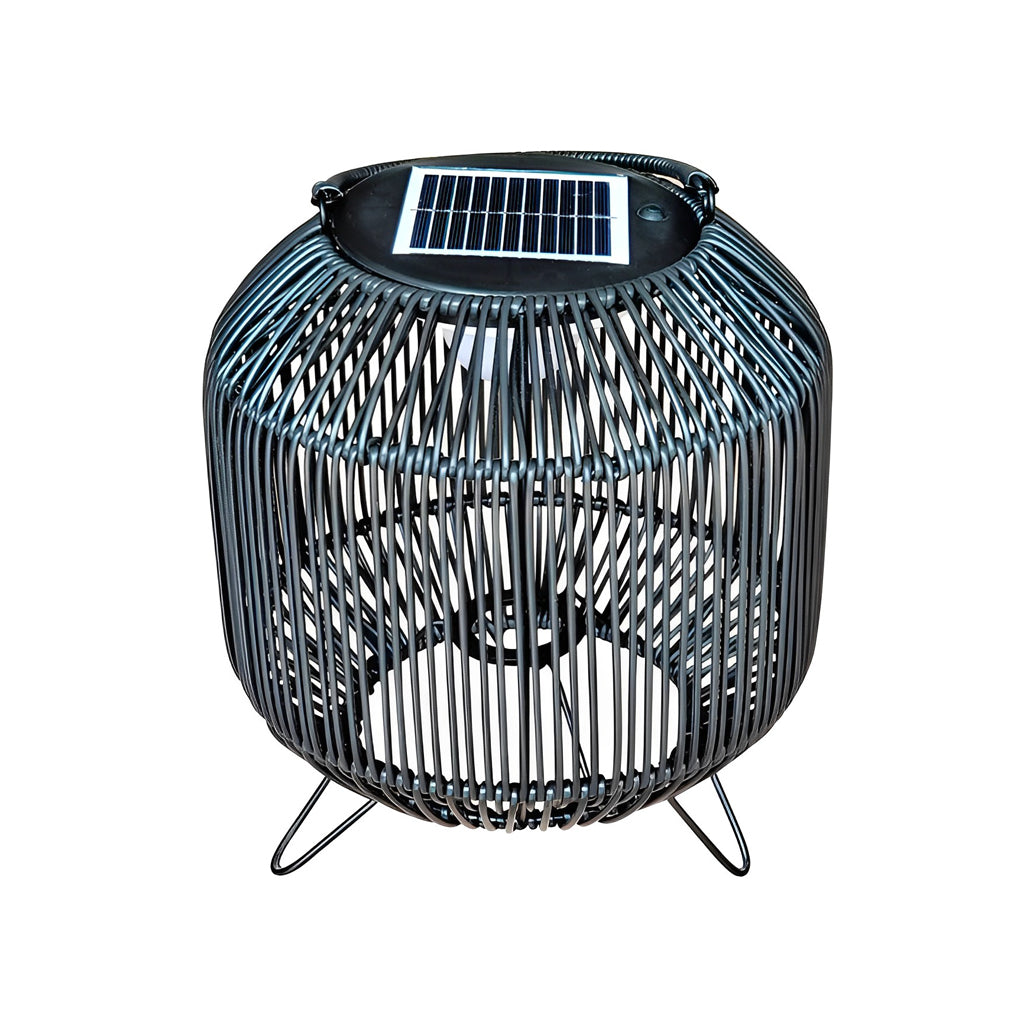 Waterproof Portable LED Rattan Retro Solar Powered Outdoor Lanterns - Lamp Outdoor
