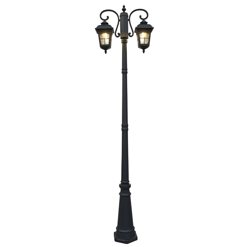 2 Lights Waterproof Black European Style Outdoor Pole Lights Public Lighting - Lamp Outdoor