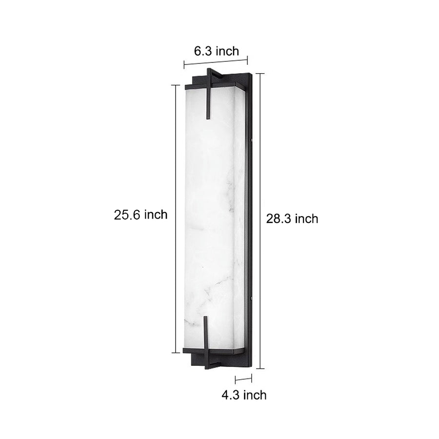 Resin Rectangular Waterproof LED Black Modern Outdoor Sconce Lighting - Lamp Outdoor