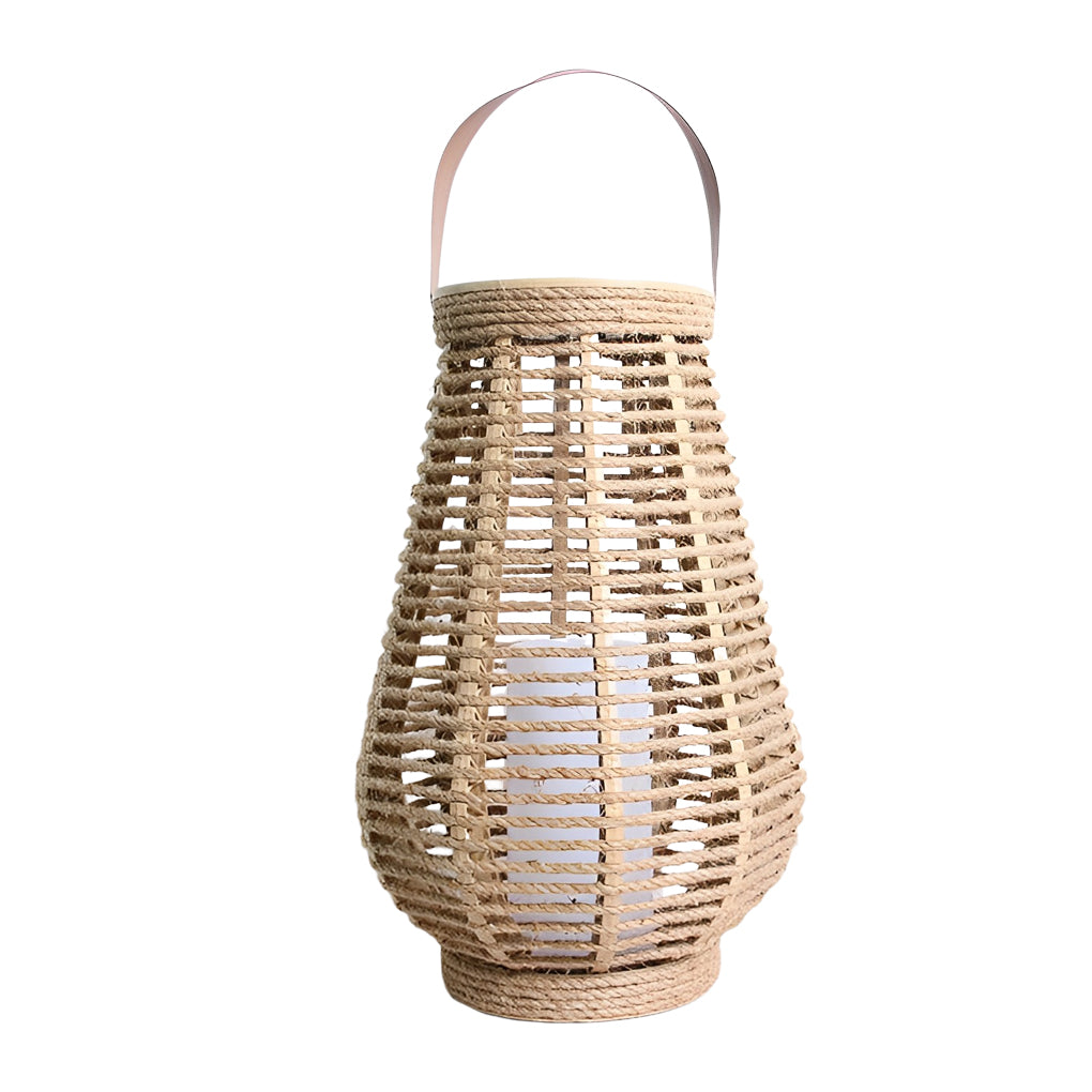 Portable Waterproof LED Ropes Rattan Brown Retro Outdoor Solar Lanterns - Lamp Outdoor