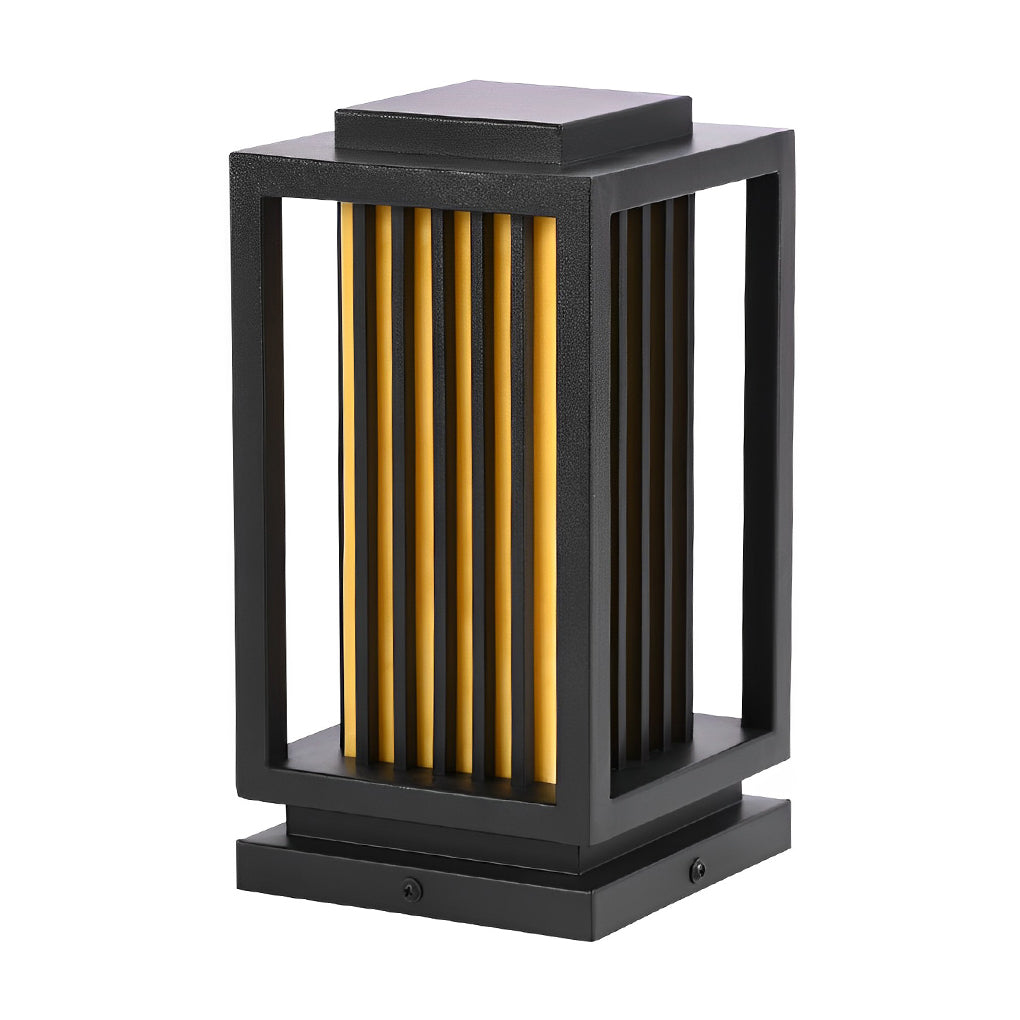 Modern Black LED Cage Pathway Lawn Lights - Lamp Outdoor