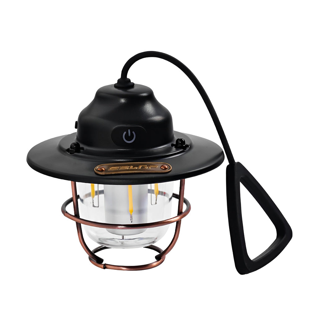 Round LED Waterproof USB Rechargeable Retro Outdoor Light Camping Lamp - Lamp Outdoor