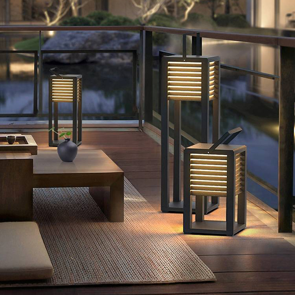 Ray Vintage Cuboid Metal Outdoor Floor Lamp - Lamp Outdoor