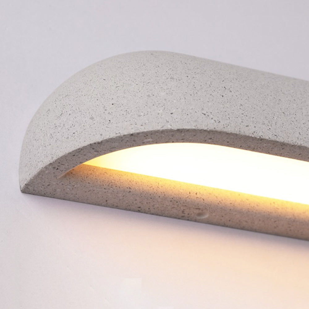 Ray Modern Minimalist Semi-elliptical Metal Stone Outdoor Wall Lamp - Lamp Outdoor