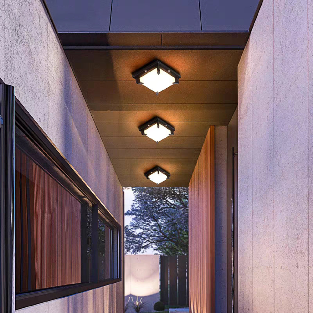Ray Modern Flush Mount Ceiling Light Metal Acrylic Square Round - Lamp Outdoor